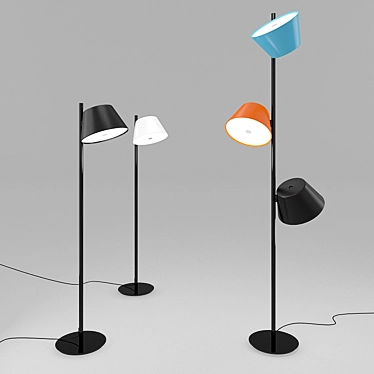 Tam Tam Floor Lamp | Unique Rotating Shades 3D model image 1 