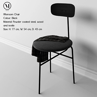 Sleek Black Afteroom Chair 3D model image 1 