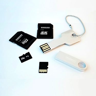 Portable USB Flash Drive Set 3D model image 1 
