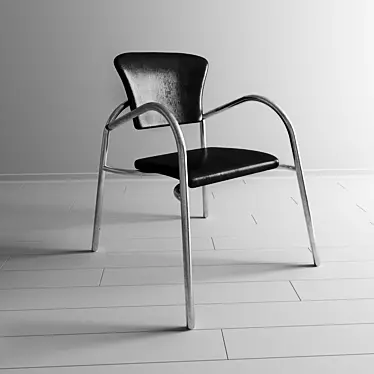 Sleek Steel Seating 3D model image 1 