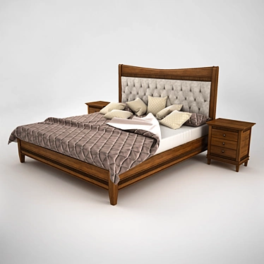 Elegant Tosato Bed & Tables 3D model image 1 