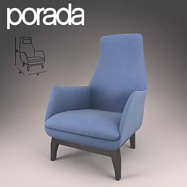 Porada Daisy: Elegant Walnut Lounge Chair with Adjustable Back 3D model image 1 