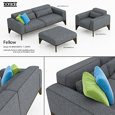 Title: Porada Fellow Upholstered Furniture 3D model image 1 