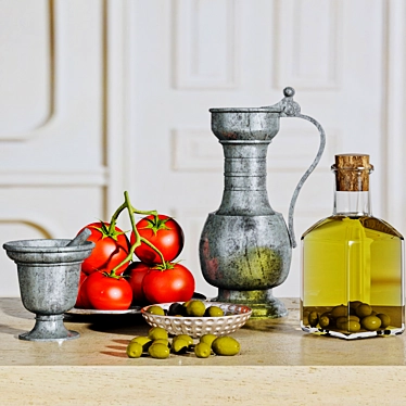 Mediterranean Delight Olive Set 3D model image 1 