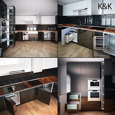 Sleek & Stylish Kitchen Furniture Set 3D model image 1 