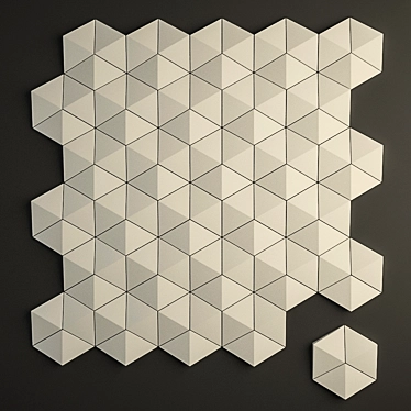 Hexagon 3D Panel: Customizable Gypsum 3D model image 1 