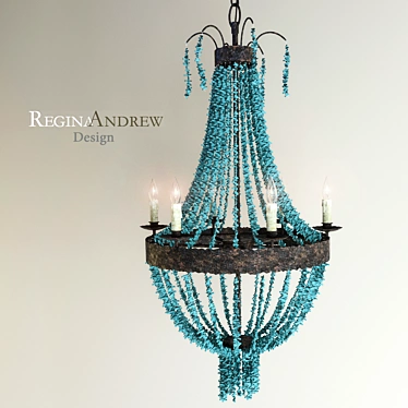 Turquoise Beads Six-Light Chandelier