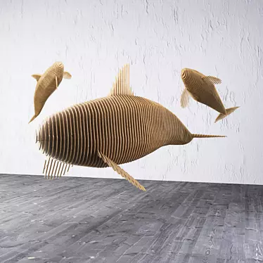 Playful Plywood Orcas for Kids 3D model image 1 