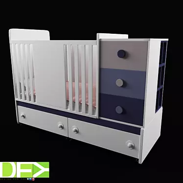 Dreamland Deluxe: Design-made Baby Bed 3D model image 1 