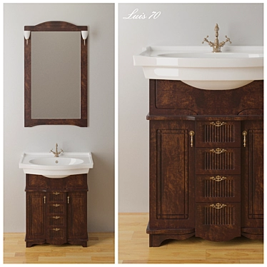 Sleek Louis 70 Bathroom Set 3D model image 1 