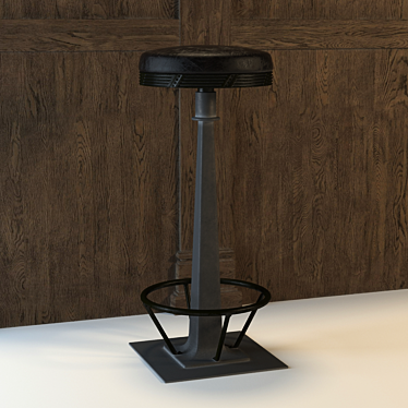 Retro Soda Fountain Stool 3D model image 1 