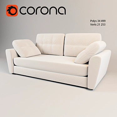 Convertible Sofa Bed: Stylish & Functional 3D model image 1 