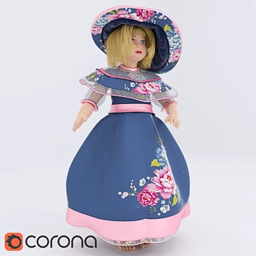  Versatile Doll Hat: Perfect for All Textures 3D model image 1 