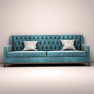 Velvet Capitone Back Sofa 3D model image 1 