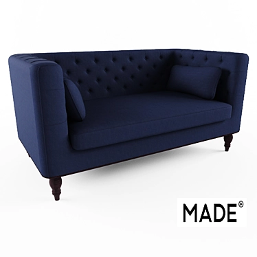 Luxury Navy Flynn Sofa 3D model image 1 