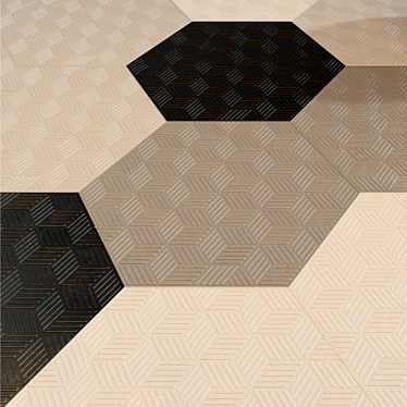 Elegant Geometric Tiles: TOSCANA CUBIC 3D model image 1 