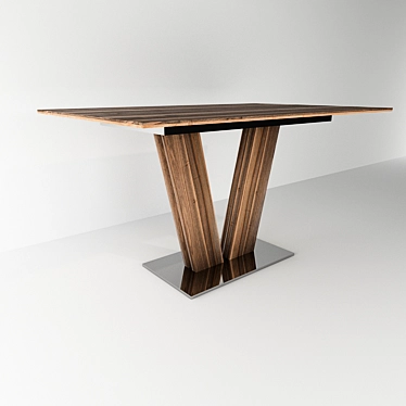 Empire Walnut Metal Dining Table 3D model image 1 