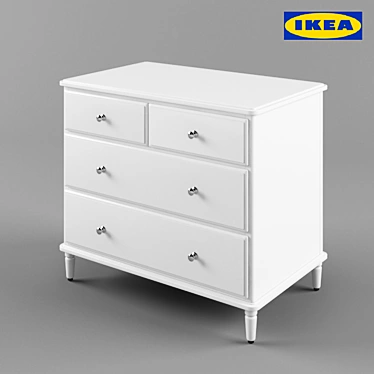 Tissedal 4-Drawer Dresser: Sleek & Stylish Storage Solution 3D model image 1 