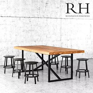 Italian Minimalist Torano Dining Table 3D model image 1 