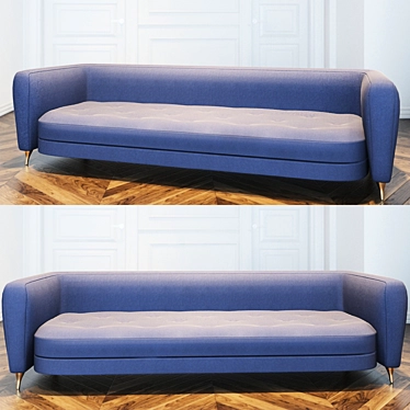 Blue Fabric Sofa: Stylish Comfort 3D model image 1 