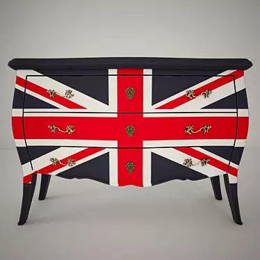 British Flag Chest: Patriotic Storage Solution 3D model image 1 