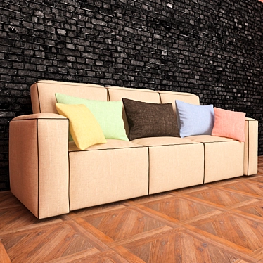 Modern Triple Seater Sofa 3D model image 1 