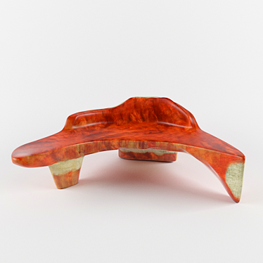 Red Mahogany Bench 3D model image 1 