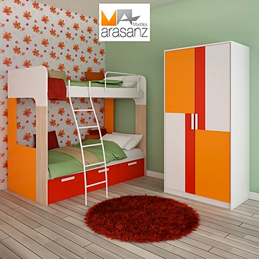 Spain Arasanz Modular Nursery Furniture 3D model image 1 