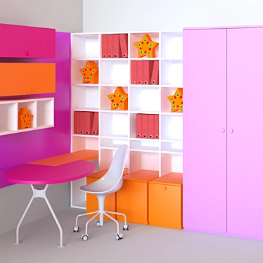 Milan-inspired Kids Furniture Set 3D model image 1 
