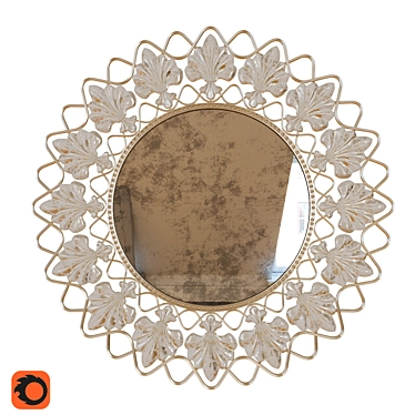 Vintage Gold Patina Mirror 3D model image 1 