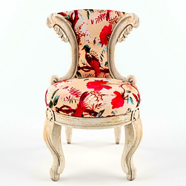 Romantic Birds Armchair: Elegant and Cozy 3D model image 1 