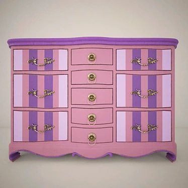 Pink Chest of Drawers 3D model image 1 