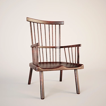 Vintage Wooden Chair - Classic Design 3D model image 1 
