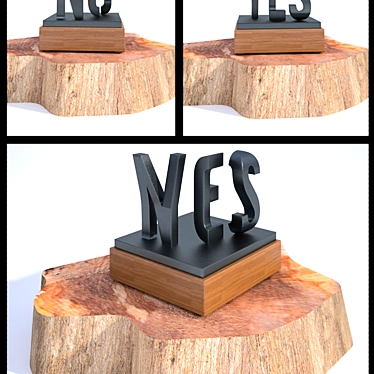 Dual-sided Desk Figurine 3D model image 1 