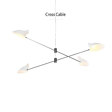 Sleek Cross Cable Pendant 3D model image 1 