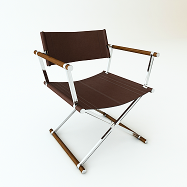 Luxury Dark Brown Directors Chair 3D model image 1 