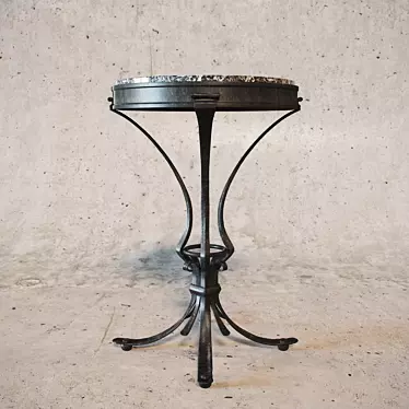 Elegant Wrought Iron Coffee Table 3D model image 1 