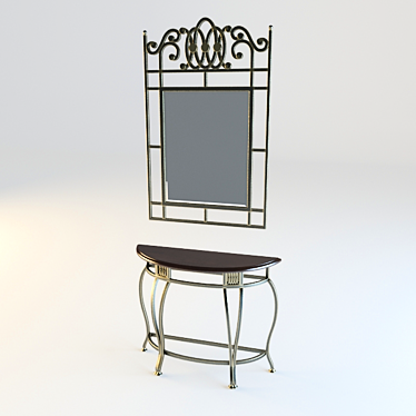 Elegance in Reflection: Forged Mirror Console 3D model image 1 