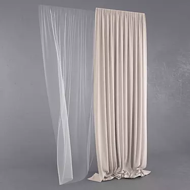 Wind-kissed Curtain 3D model image 1 