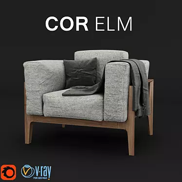 COR Elm Armchair: Sleek Design, Superior Comfort 3D model image 1 