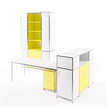 Vibrant Office Furniture Set 3D model image 1 