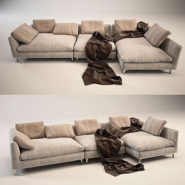 Modern Cloth Sofa: Comfort & Style 3D model image 1 
