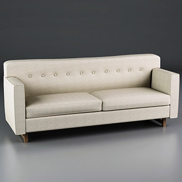 Customizable Mid-Century Sofa 3D model image 1 