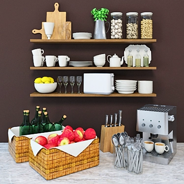 Kitchen Bliss Set: Elevate Your Culinary Decor! 3D model image 1 