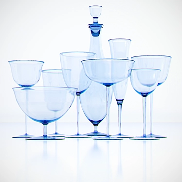 Bauhaus Movement Glassware: Stylish & Lightweight 3D model image 1 