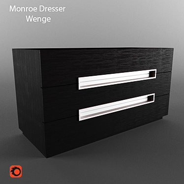 Monroe Wenge Dresser - Elegant Storage Solution! 3D model image 1 