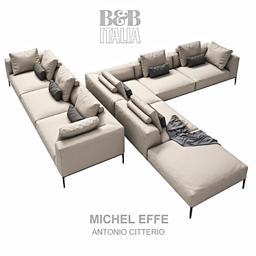 B&B Italia Michel Effe 2 Sofas: Corner & Three-Seater 3D model image 1 