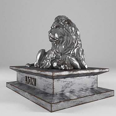  Majestic Lion Sculpture 3D model image 1 