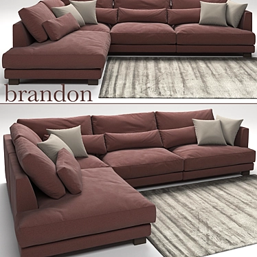 Brandon Sofa | 345cm Length | 108/235cm Depth | 83cm Armrest Height 3D model image 1 