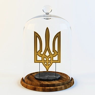 Golden Trident Emblem of Ukraine 3D model image 1 